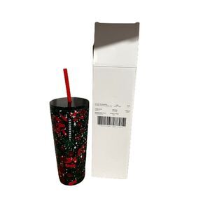 Starbucks 2022 European Christmas Edition Cold Cup Marbled Tumbler, 16 Oz. NWT